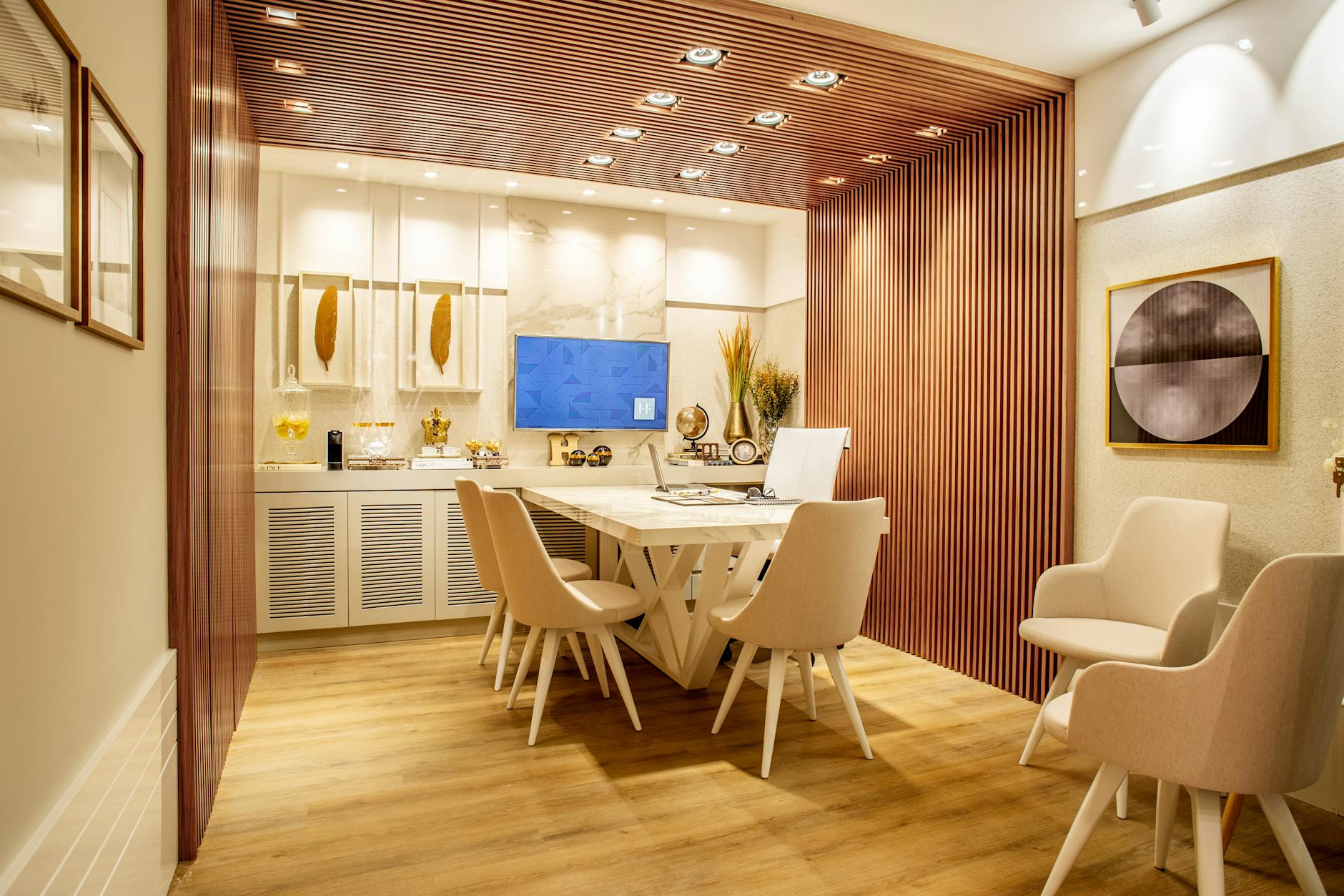 Warm living room with DesZiine lighting